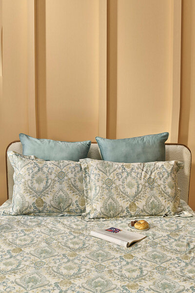 Indus Valley Cotton Lumiere Damask Bed Sheet Set