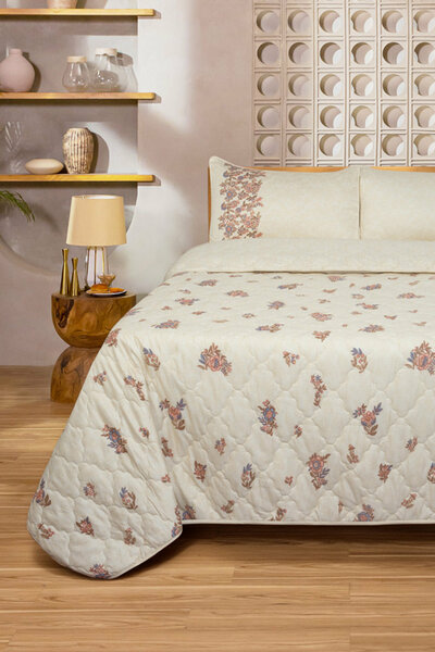 Tea Floral Bed Throw