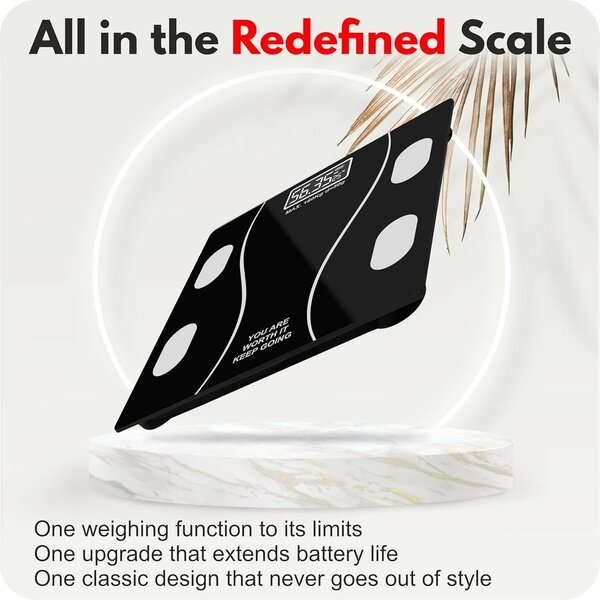 Home.Co - Digital Body Weight Scale (180Kg Max Capacity) - USB Charging/Battery