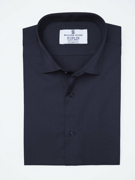 Navy Blue Plain, Cutaway Collar, Poplin Formal Shirt (FS-3052)