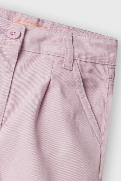 Girls Blush Wide-Leg Twill Pants