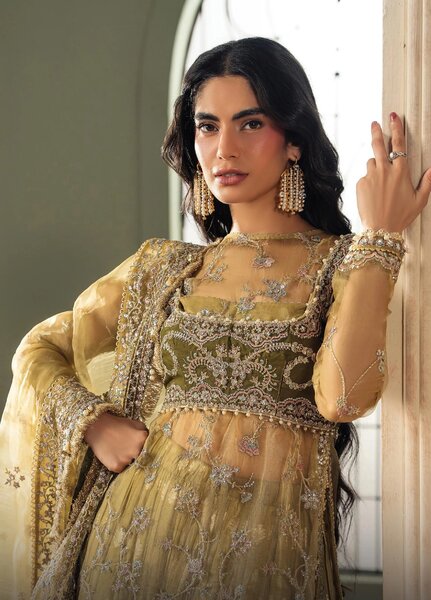 Luminara by Ayzel Unstitched Embroidered Organza 3 Piece Suit AAF26UWL Iril AYZ-179 - Wedding Collection