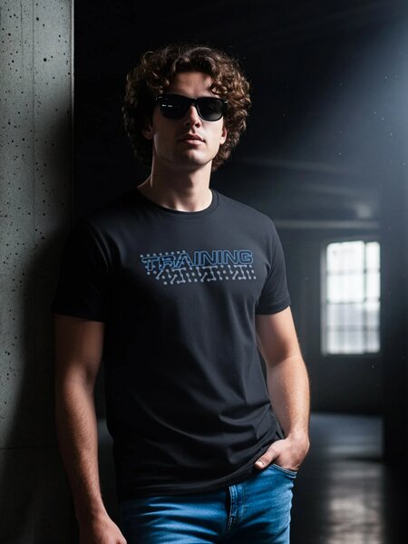 Black Graphic Half Sleeves Men’s T-Shirt (GT-100)