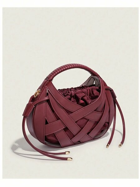 Shein - New Spring/Summer Hollow Decor Pocket Birdnest Handbag
