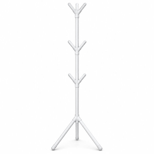 Small White Coat Rack Stand | Freestanding Clothes & Accessories Hanger