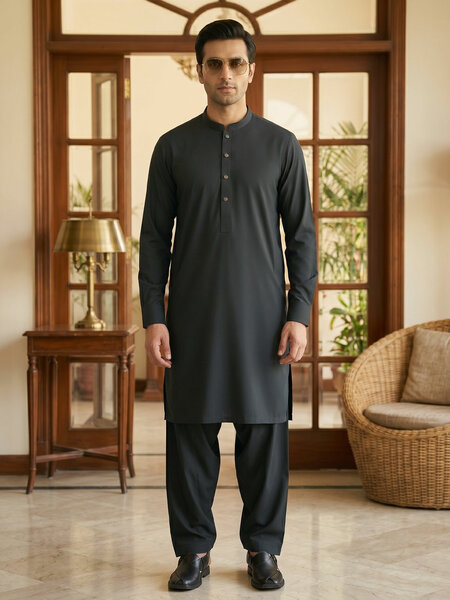 Dark Green Designer Kurta Shalwar (SK-688)