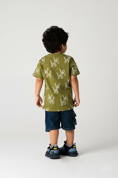 Boys Olive Sketches Tee