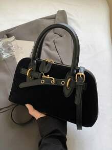 Shein - Vintage Suede Messenger Bag For Women