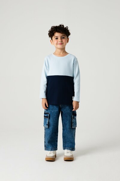 Boys Aqua Block Drop Tee