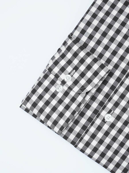 Black & White Self Checkered, Elite Edition, Cutaway Collar Men’s Formal Shirt (FS-2339)