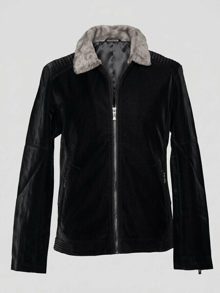 Black Imported Full Sleeves Suede Jacket (SJ-015)