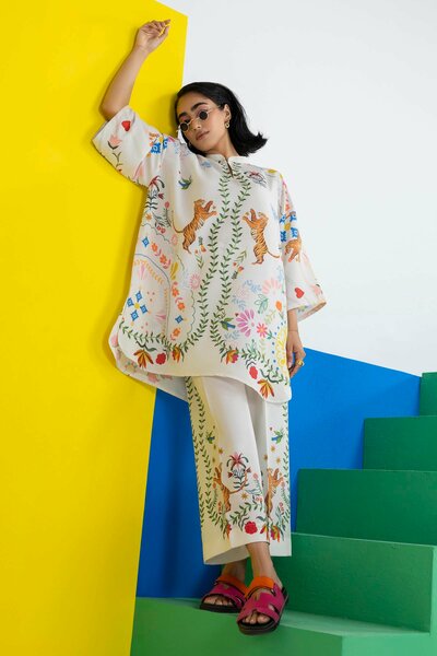 Stitched Printed Cambric Shirt