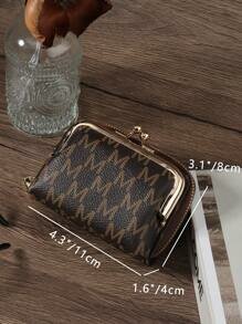 Shein - Coffee Women Vintage Wallets Short Pu Leather Purses