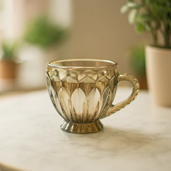 Premium Smoke Glass Cup Set – 205 ml (6 pcs)