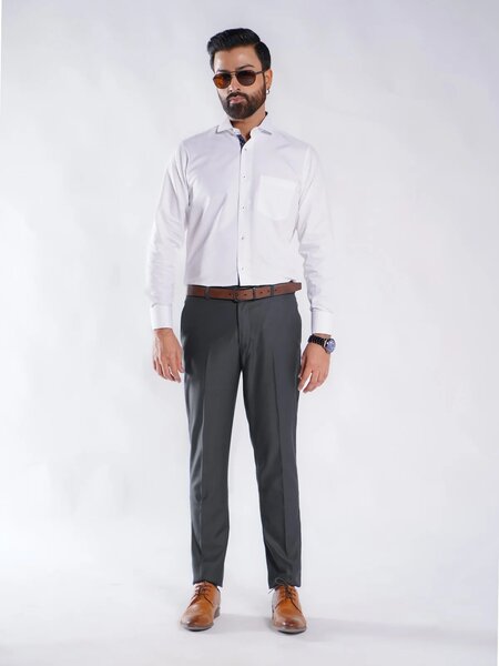 Charcoal Plain Executive Formal Dress Pant (FDT-289)