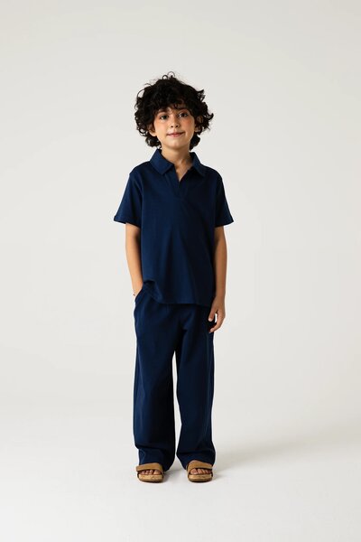 Mid Blue Jersey Co-ord Set