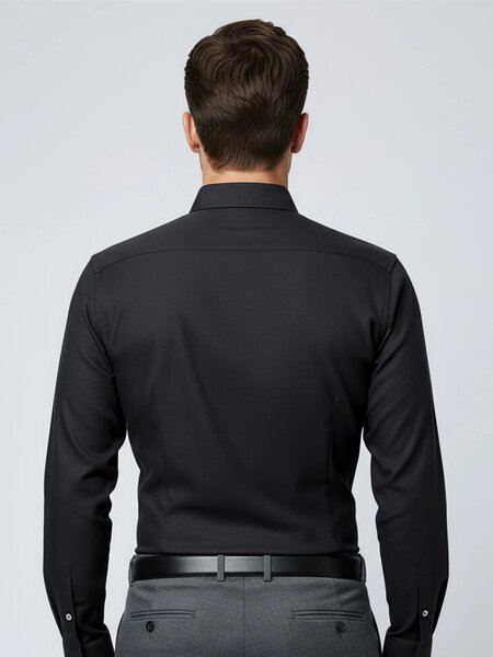 Black Plain, Cutaway Collar, Elite Edition, Men’s Formal Shirt (FS-2588)