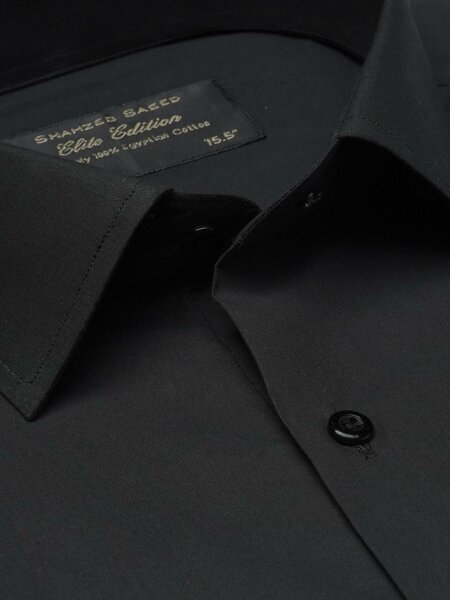 Black Plain, Elite Edition, Cutaway Collar Men’s Formal Shirt  (FS-1438)