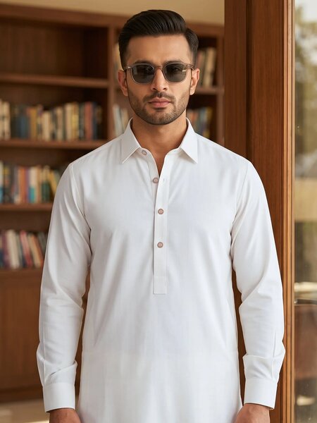 Off White Designer Shalwar Kameez (SK-723)