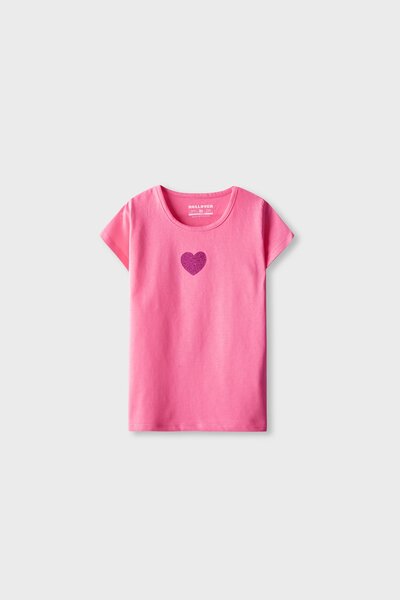Girl Pink Heart Glow Tee