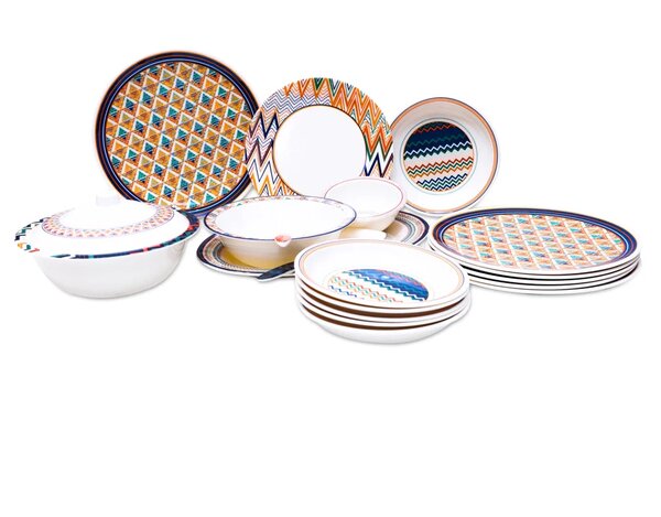Dinner Set Coloured Chevron