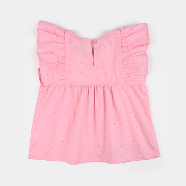 Infant Girls Cotton Casual Top Silver Studs-PINK