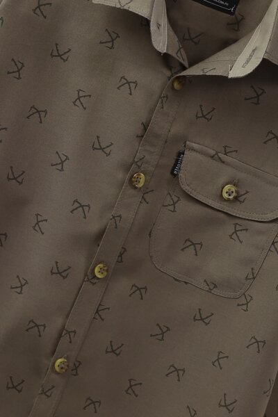 Olive Ease Cotton Shirt
