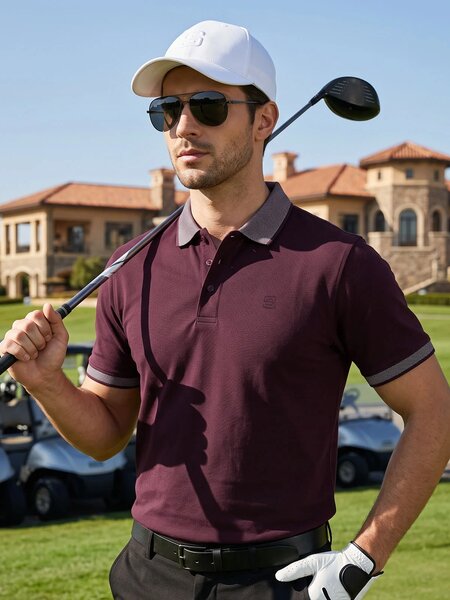 Maroon Jacquard  Polo T-Shirt (POLO-1186)