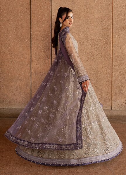 Lazawal by Lavish Premium Unstitched Embroidered Organza 3 Piece Suit LVP26UCL Beige Serenity - Festive Collection