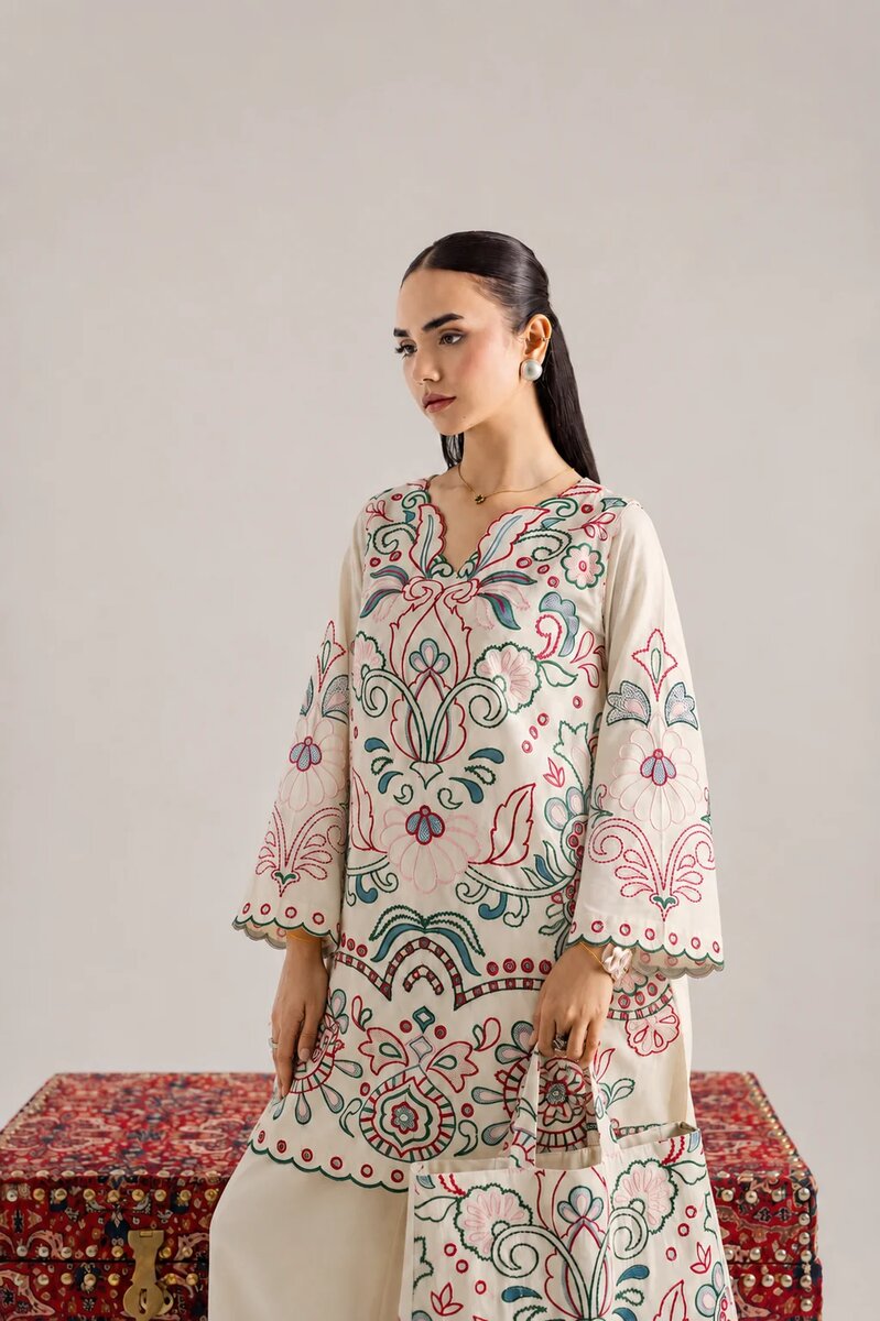 Blossom-2Pc Embroidered Coord Set