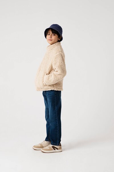 Boys Sandstone Sherpa Beige Jacket