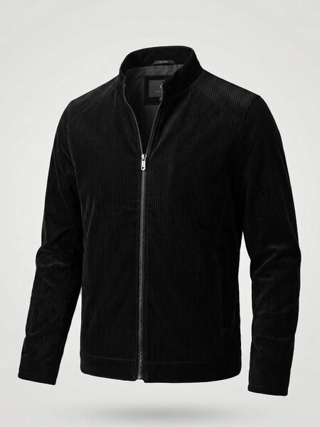 Black Imported Full Sleeves Suede Jacket (SJ-033)