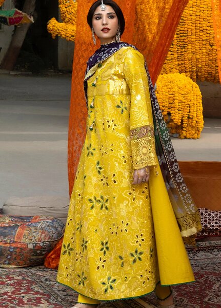 Bandhani by Al Zohaib Unstitched Embroidered Premium Lawn 3 Piece Suit AZ26UB D-4 - Summer Collection