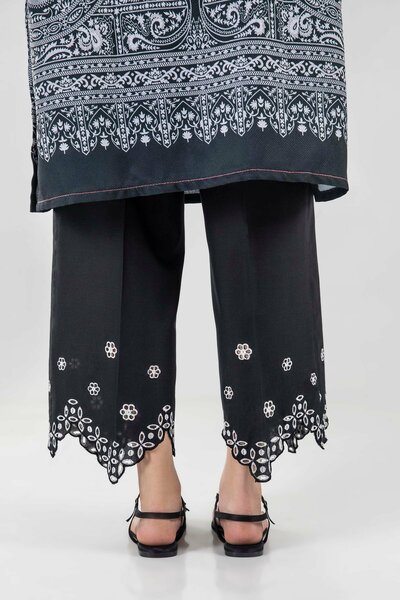 Stitched Black Culotte