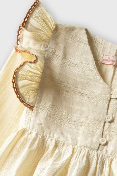 Beige Heritage Lace-Trim Top