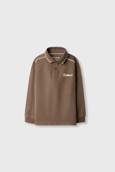Boys Signature Dark Brown Pique Polo