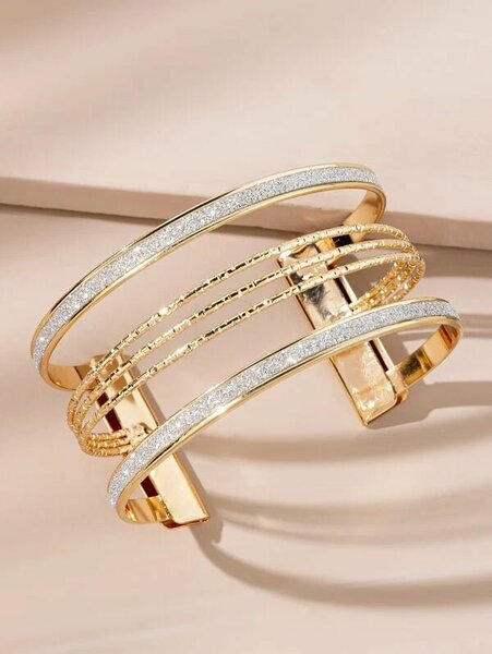 Shein - Glitter Detail Cuff Bangle