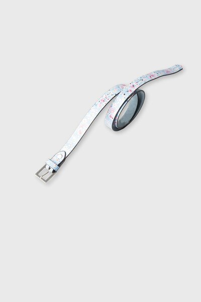 Girls Sky Floral Leather Belt