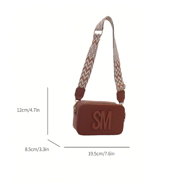 Shein - Women's Candy Color Letter Decor Crossbody Bag, Camera Bag, Shoulder Bag