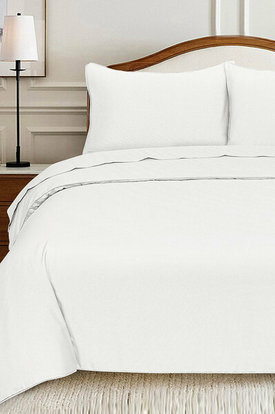 White Cube Dobby Quilt Cover Set