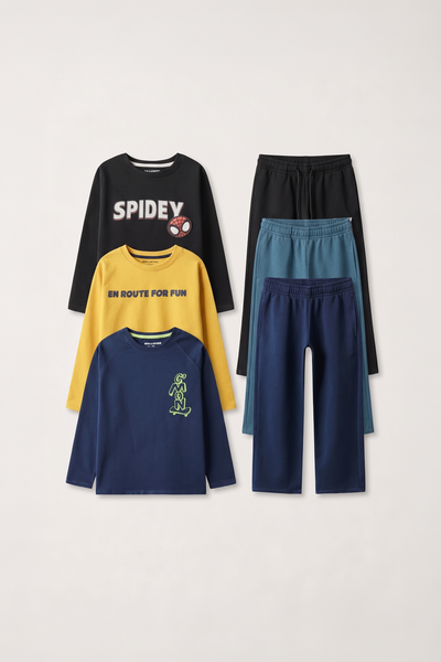 Boys Pack of 3 Cozy Co-Ord Sets