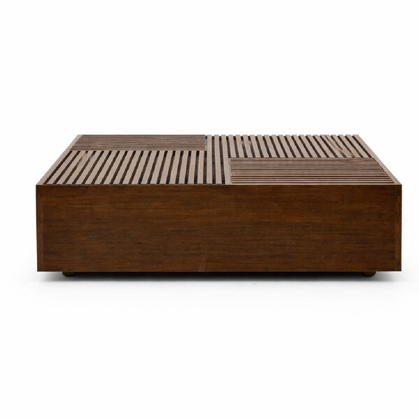 Oaklin Wooden Coffee Table with Slatted Top