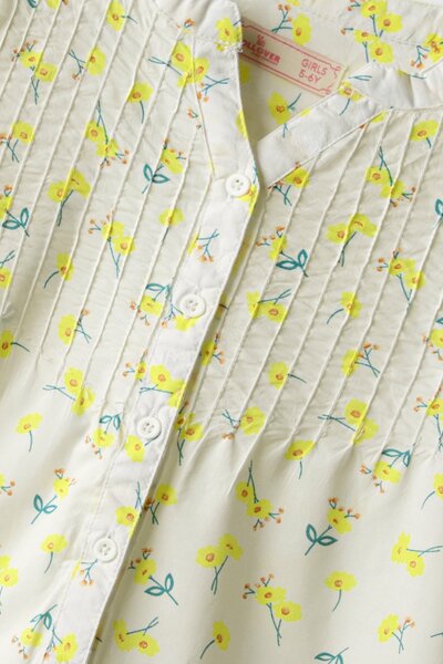 White Floral Cotton Top