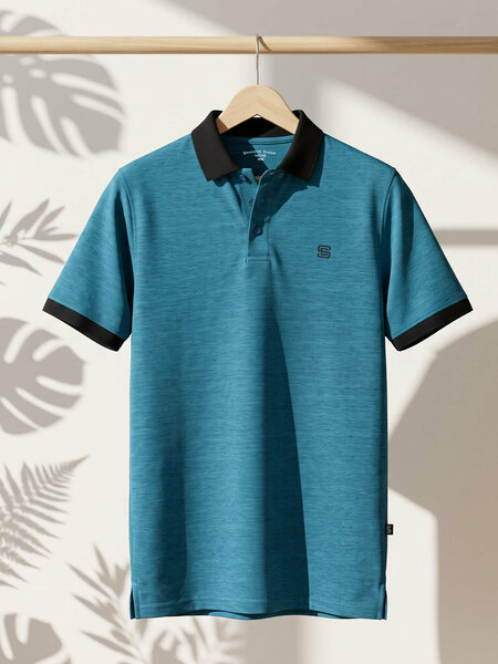 Dark Teal Bird Eye Polo T-Shirt (POLO-1166)