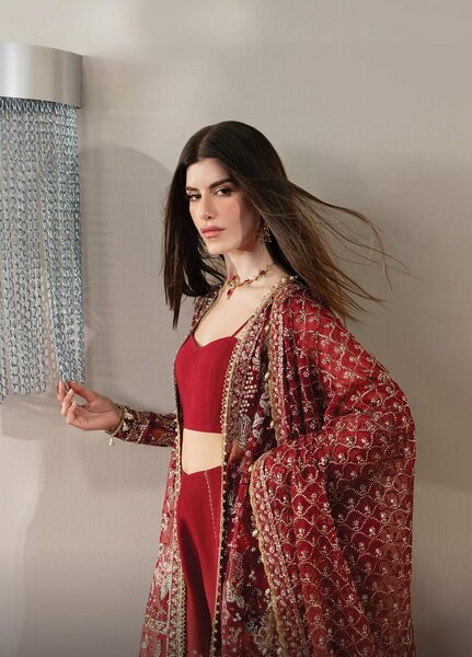 Aure by Afrozeh Unstitched Embroidered Organza 3 Piece Suit AF26UAW Florentine FW01237 - Wedding Collection