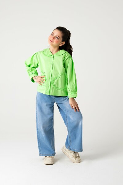 Lime Glow Collar Top