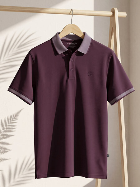 Maroon Jacquard  Polo T-Shirt (POLO-1243)