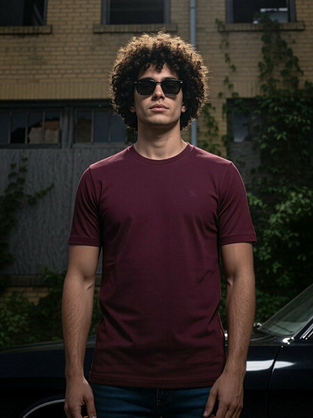 Maroon Stretchable T-Shirt (TEE-404)