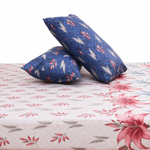 Pink Floral Double Bedding Set – 6 Piece Soft Elegant Printed Bed Linen