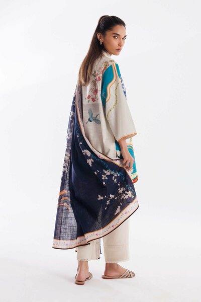 Stitched Mahay Printed Khaddar Shirt + Dupatta